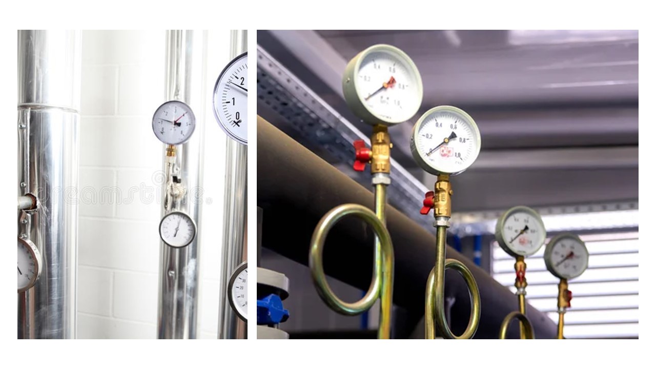Đồng hồ đo áp lực hơi nước có ống Siphon